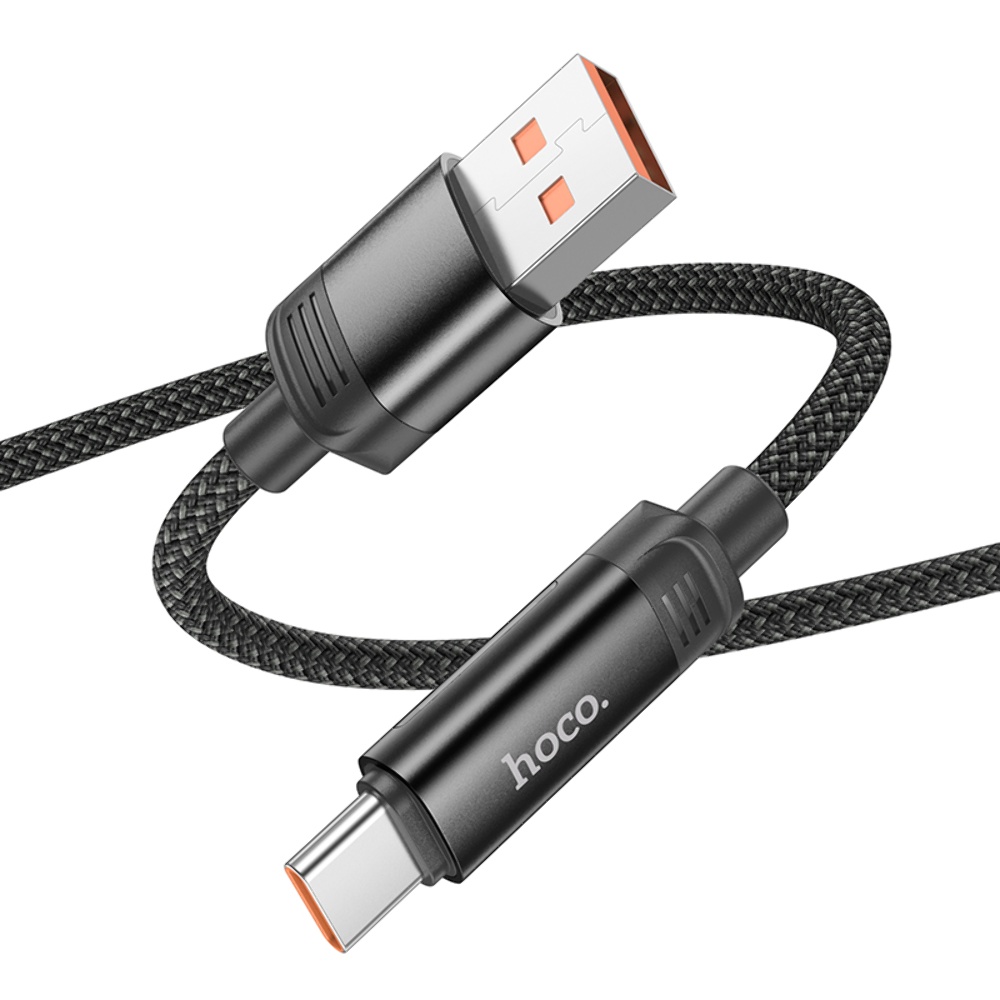 Кабель Hoco U126 с индикатором USB to Type-C QC 27W 1.2m black