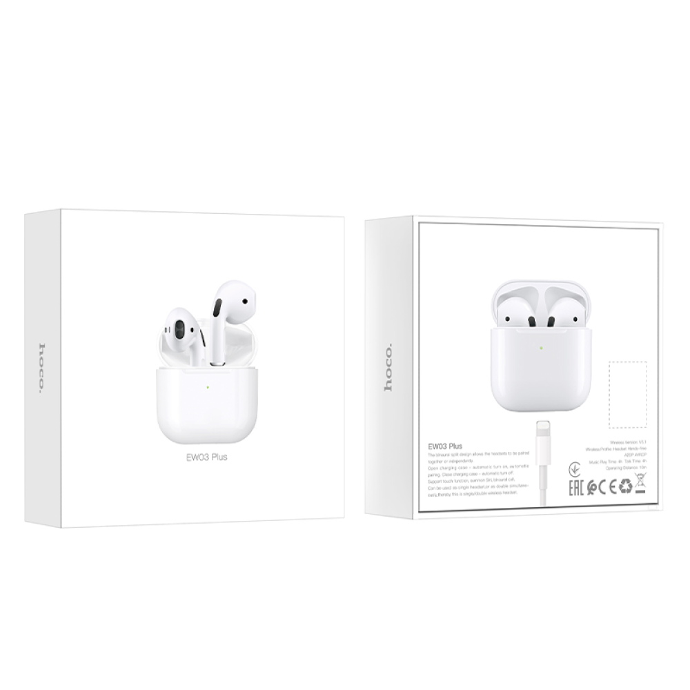 Беспроводные TWS наушники Hoco EW03 Plus вкладыши white