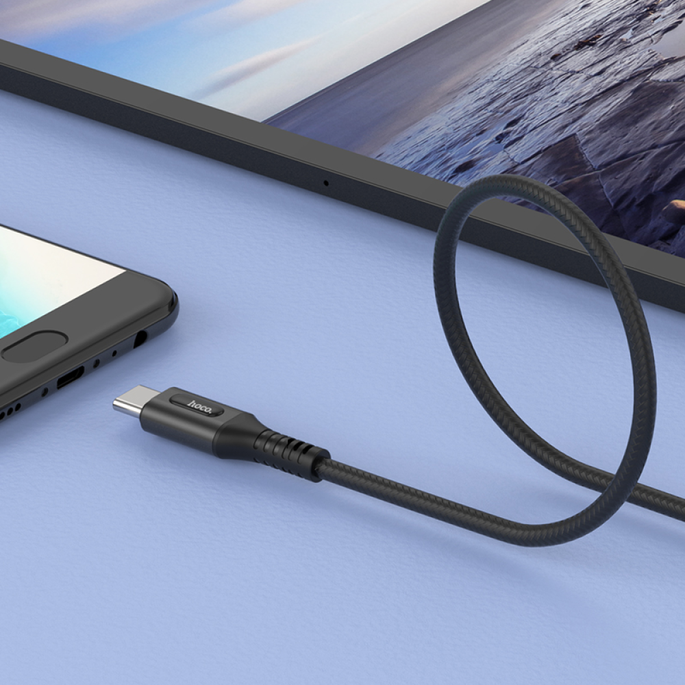 Кабель Hoco U79 с индикатором USB to Type-C 1.2m black