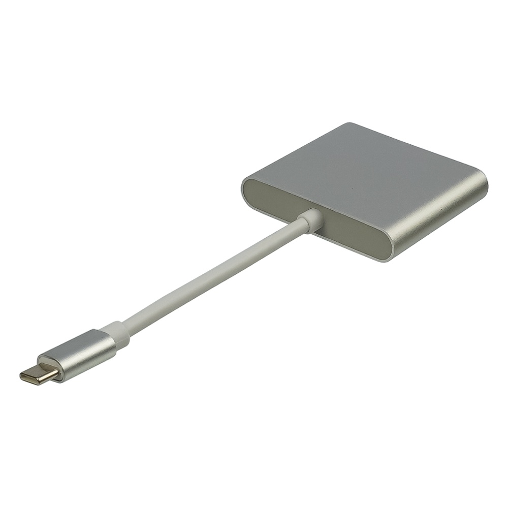 Мультиадаптер хаб Type-C - HDMI + USB3.0 + Type-C белый