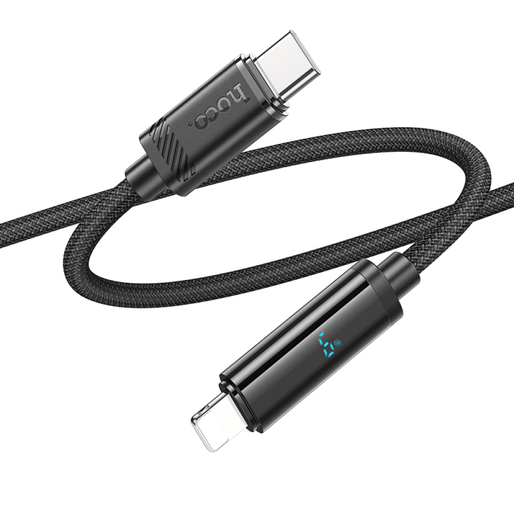 Кабель Hoco U127 с дисплеем Type-C to Lightning PD 27W 1.2m black