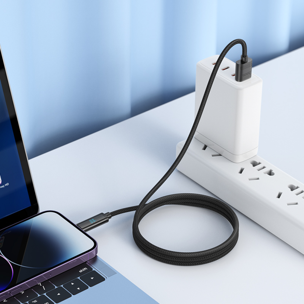 Кабель Hoco U127 с дисплеем USB to Lightning 1.2m black