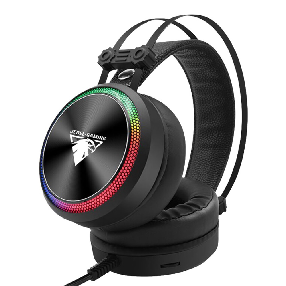 Наушники накладные Jedel GH-213 игровые с LED подсветкой Jack 3.5 black