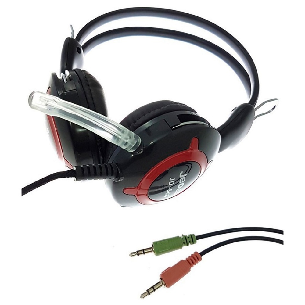 Наушники накладные Jedel JD-868 игровые Jack 3.5 black red