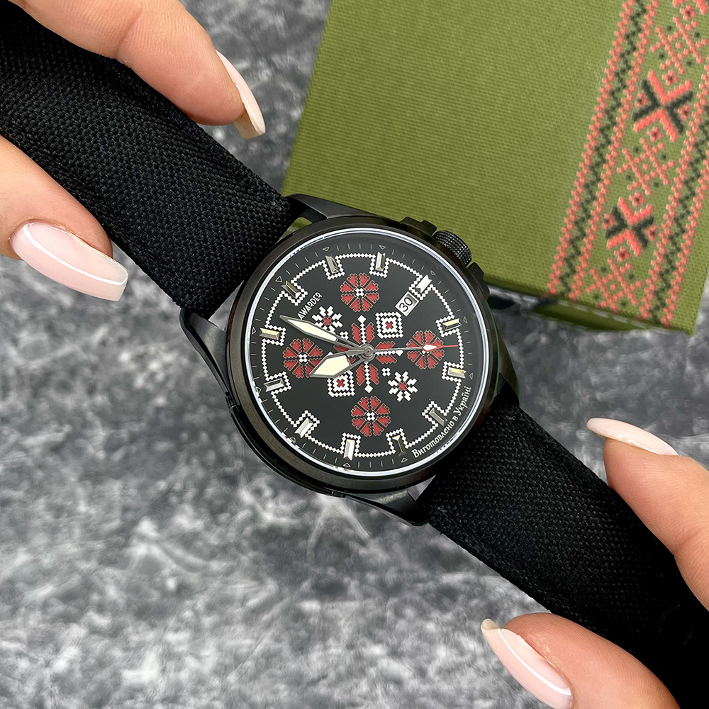 Awarder Embroidery Black-Red Black Automatic 10ATM
