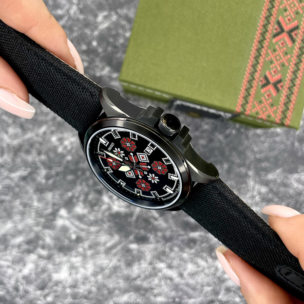 Awarder Embroidery Black-Red Black Automatic 10ATM