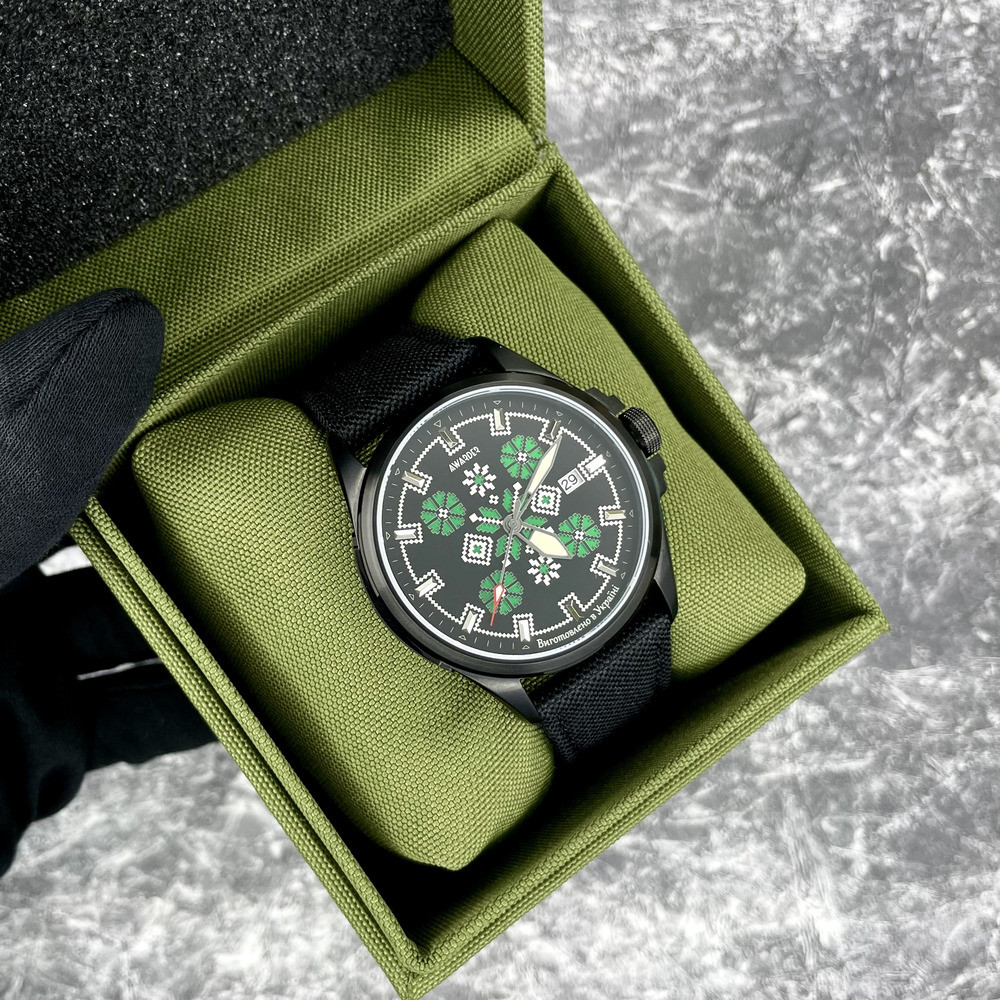 Awarder Embroidery Black-Green Black Automatic 10ATM
