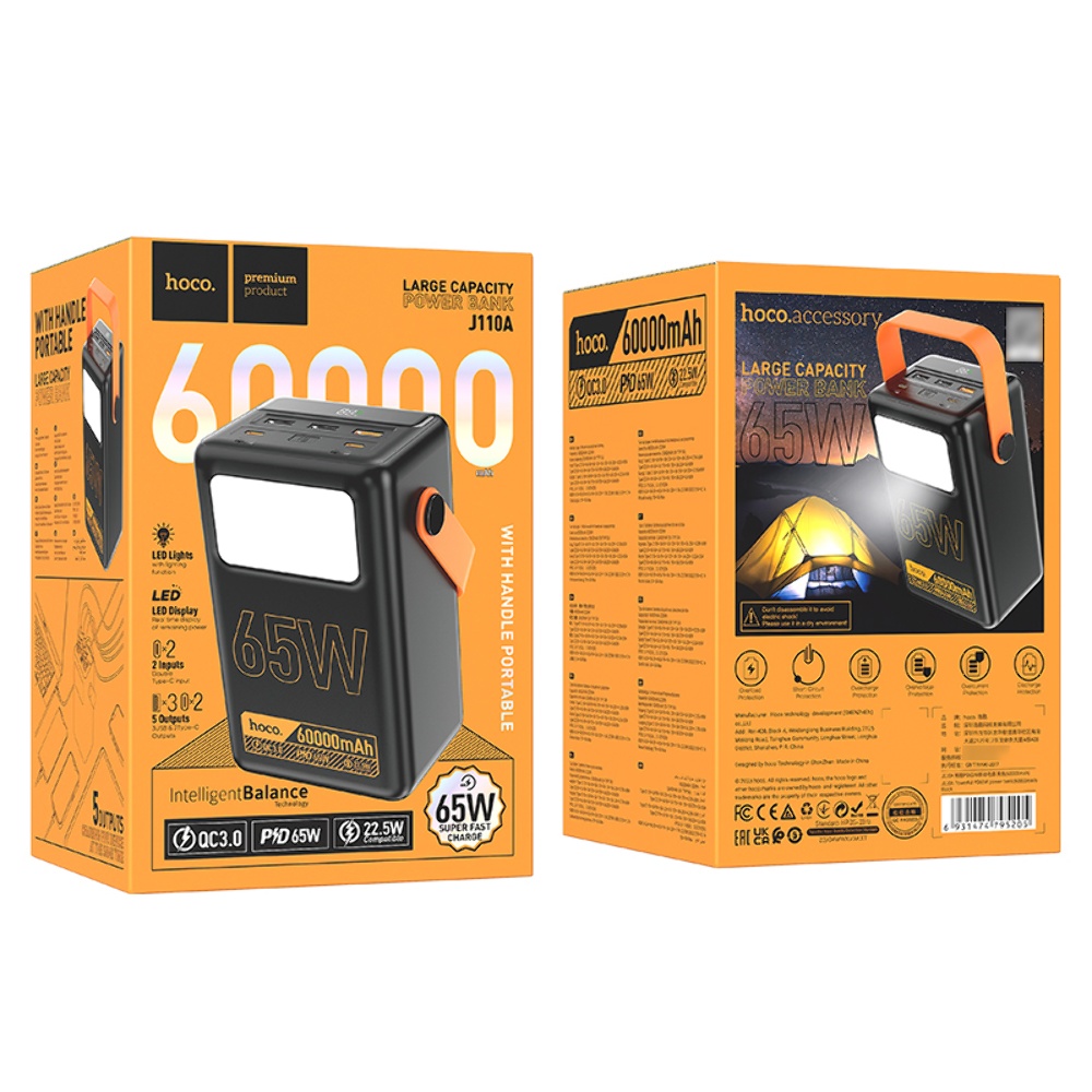 Power bank Hoco J110A 60000mAh PD 65W black