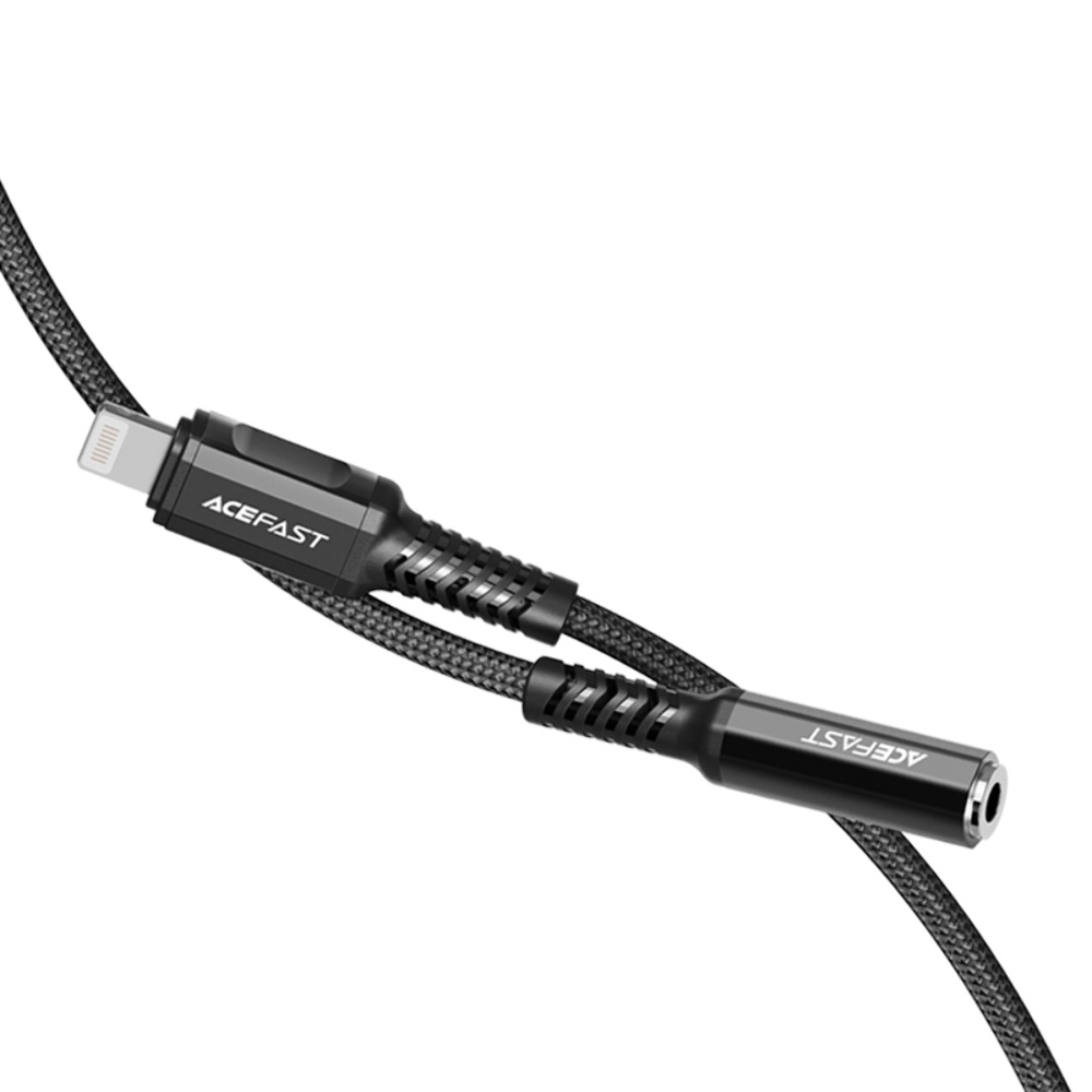 Кабель Acefast C1-05 Lightning to 3.5mm 0.18m black