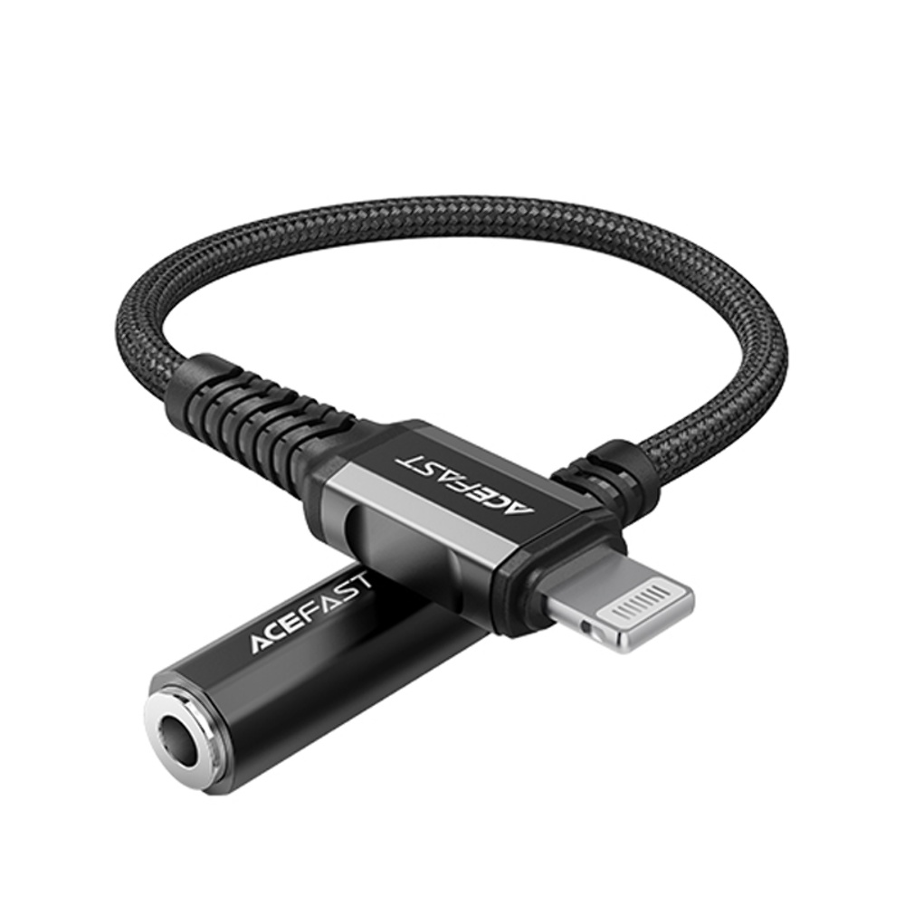 Кабель Acefast C1-05 Lightning to 3.5mm 0.18m black