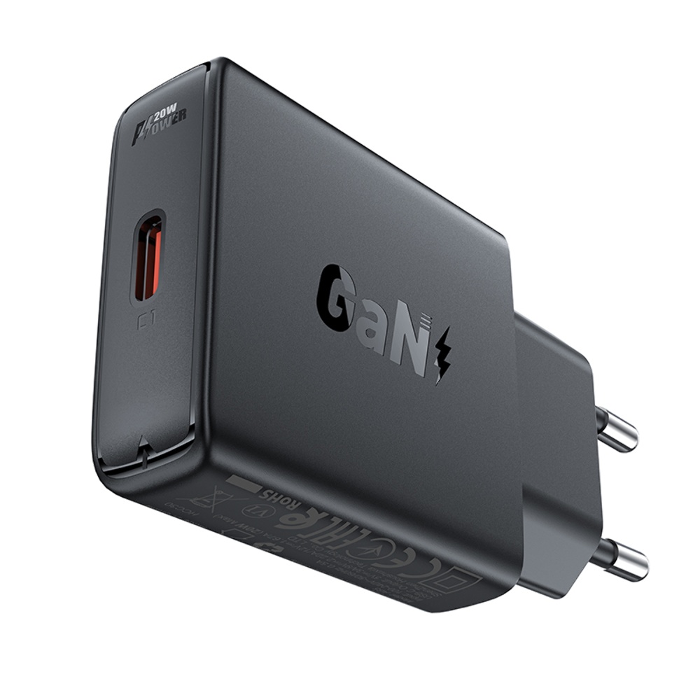 Сетевое зарядное устройство Acefast A65 Type-C PD 20W GaN черное
