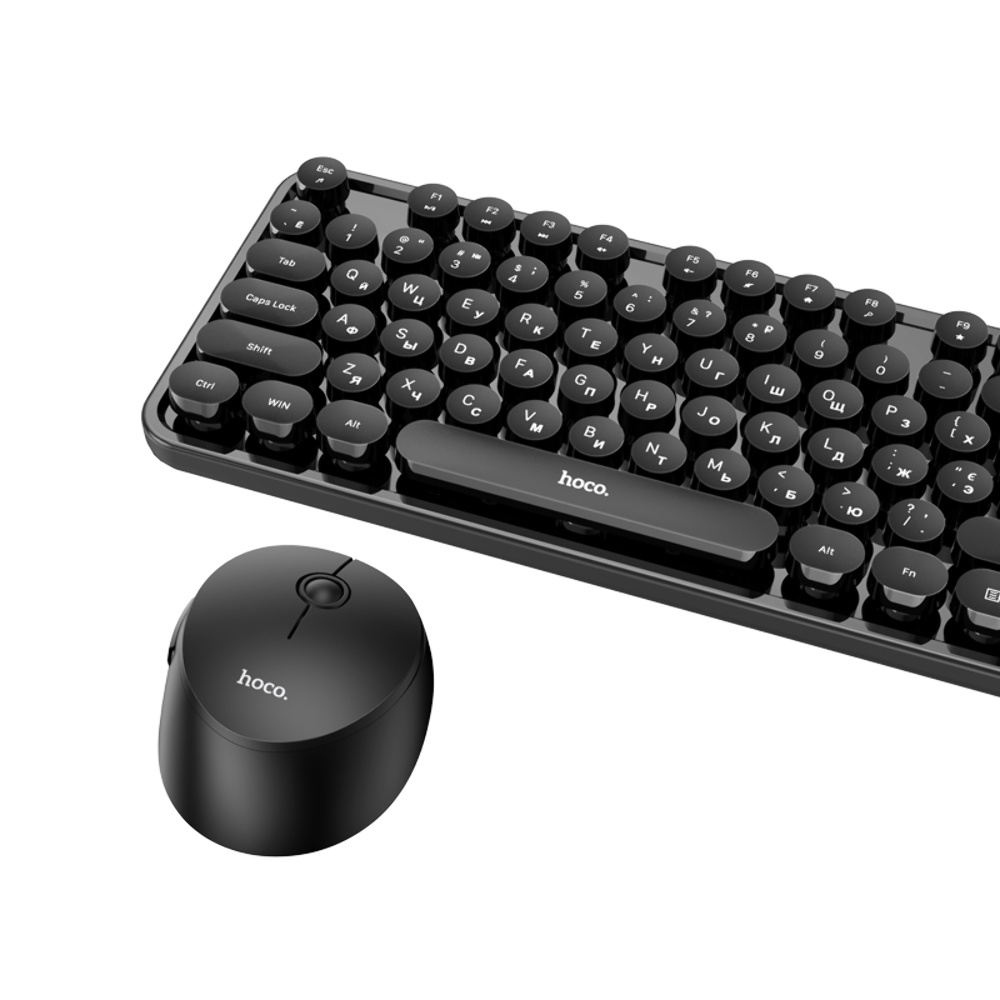 Комплект клавиатура и мышь Hoco DI25 2.4G (ENG/ УКР/ РУС) black
