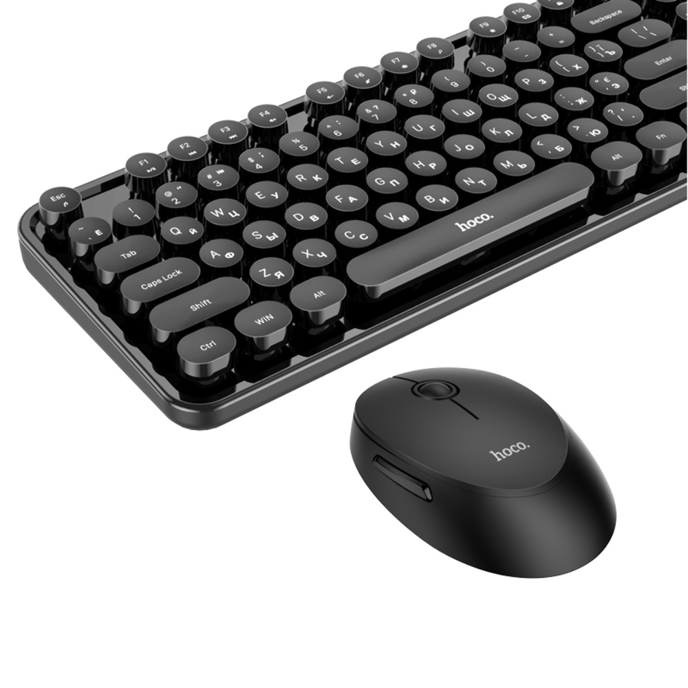 Комплект клавиатура и мышь Hoco DI25 2.4G (ENG/ УКР/ РУС) black