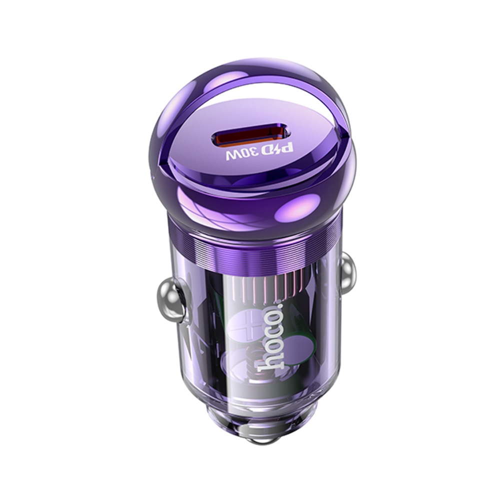 Автомобильное зарядное устройство Hoco Z53 Type-C PD 30W transparent purple