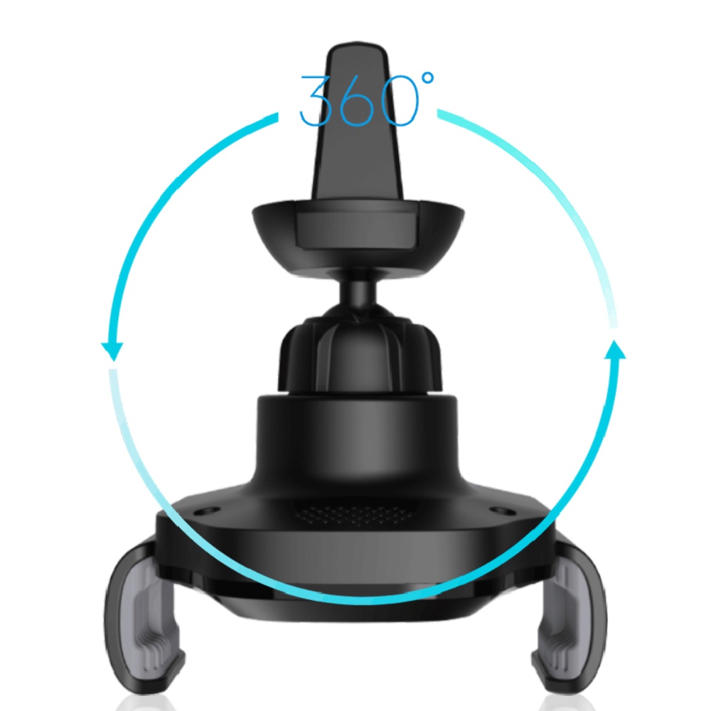 Автодержатель X15 с беспроводной зарядкой 15W black