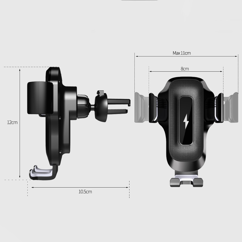 Автодержатель X15 с беспроводной зарядкой 15W black