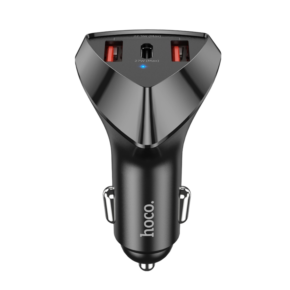 Автомобильное зарядное устройство Hoco DZ10 2 USB/ Type-C PD 27W QC black