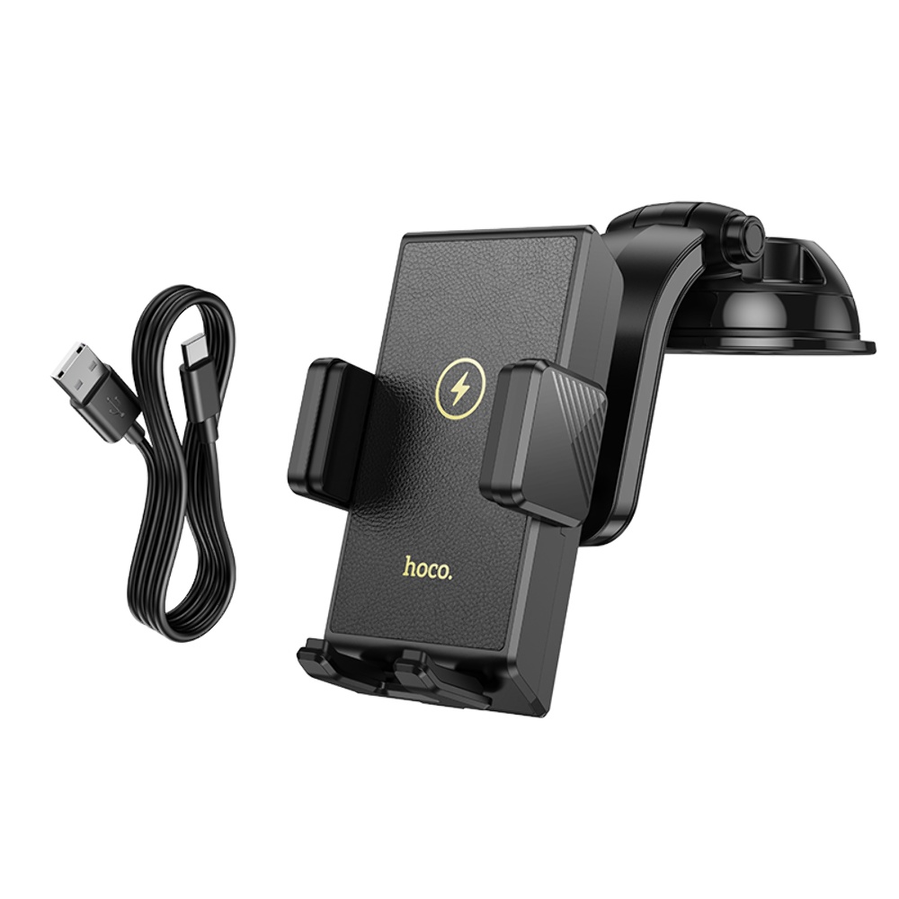 Автодержатель Hoco HW22 с беспроводной зарядкой 15W black