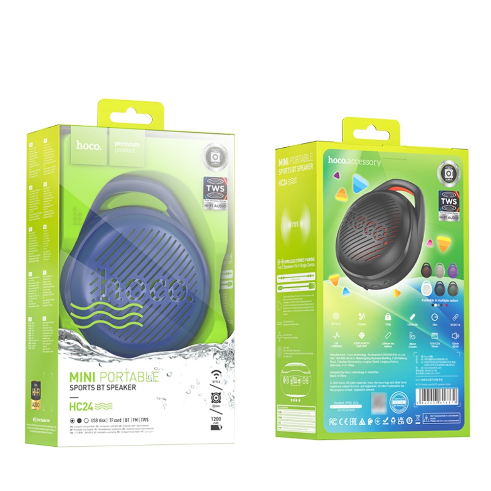 Портативная Bluetooth колонка Hoco HC24 TWS blue