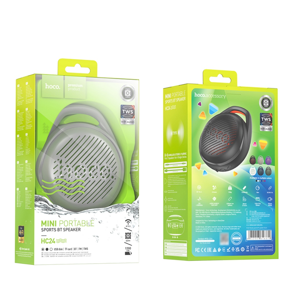 Портативная Bluetooth колонка Hoco HC24 TWS grey