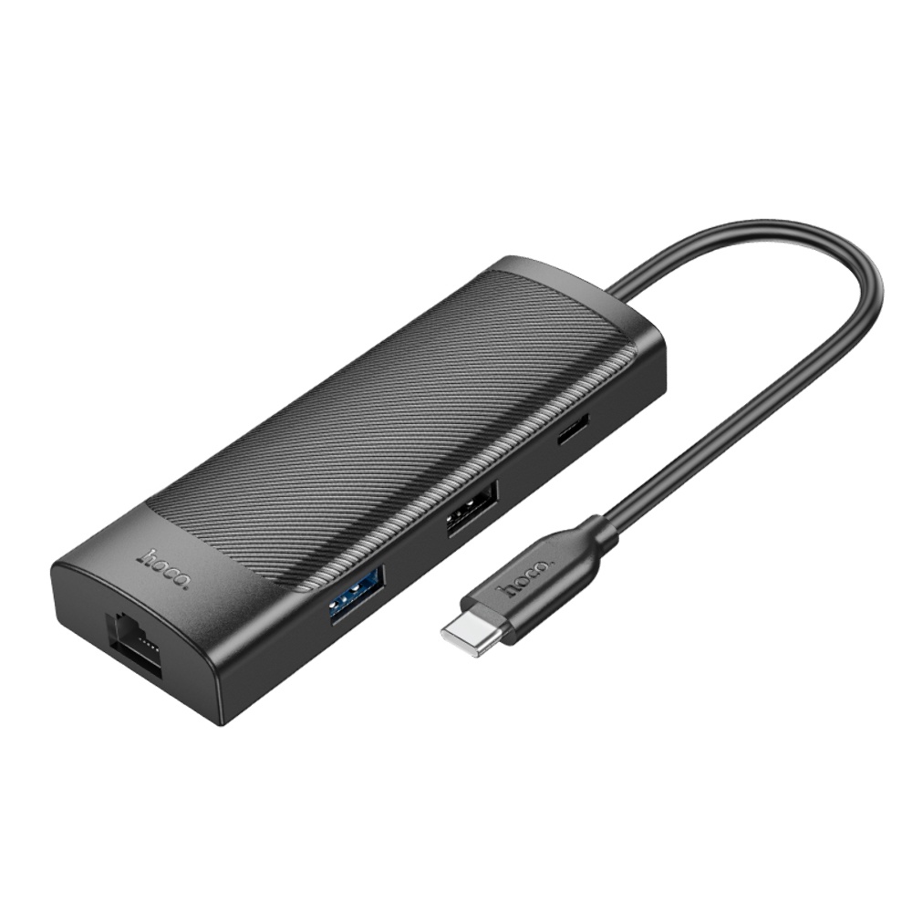 Адаптер переходник Hoco HB44 8в1 Type-C converter black