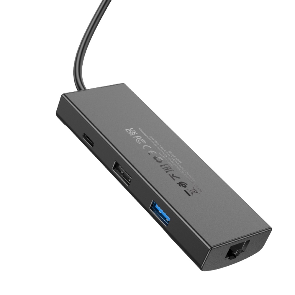 Адаптер переходник Hoco HB44 8в1 Type-C converter black