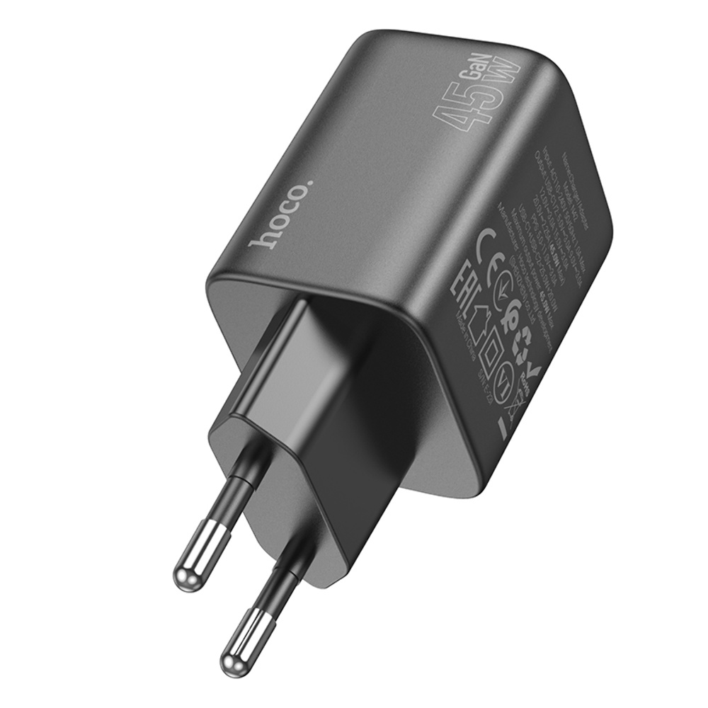 Сетевое зарядное устройство Hoco N42 2 Type-C PD 45W black