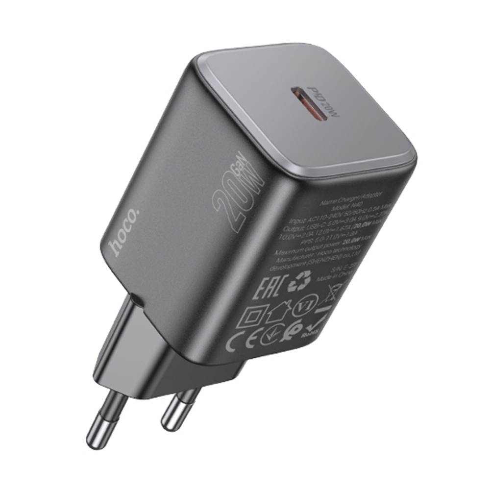 Сетевое зарядное устройство Hoco N40 Type-C PD 20W black