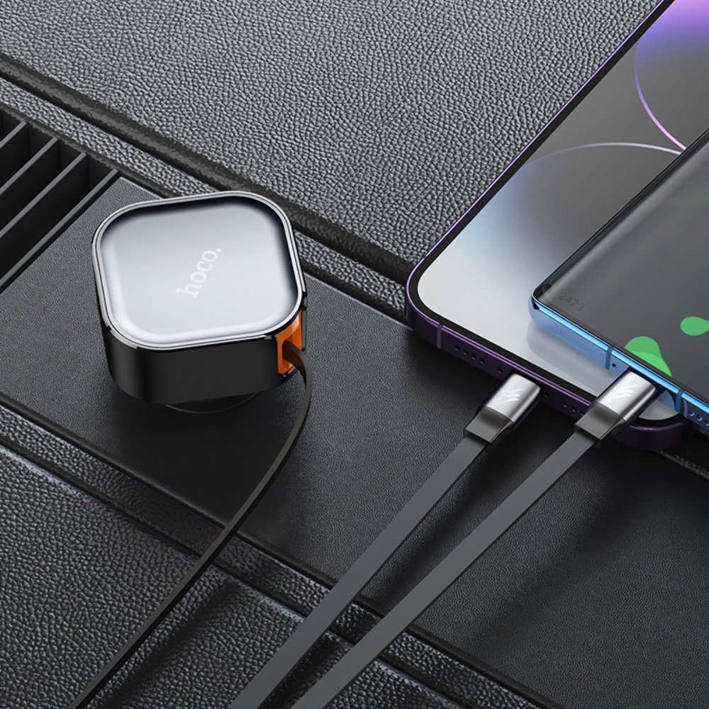 Автомобильное зарядное устройство Hoco NZ13 PD 30W black + кабеля Type-C/ Lightning