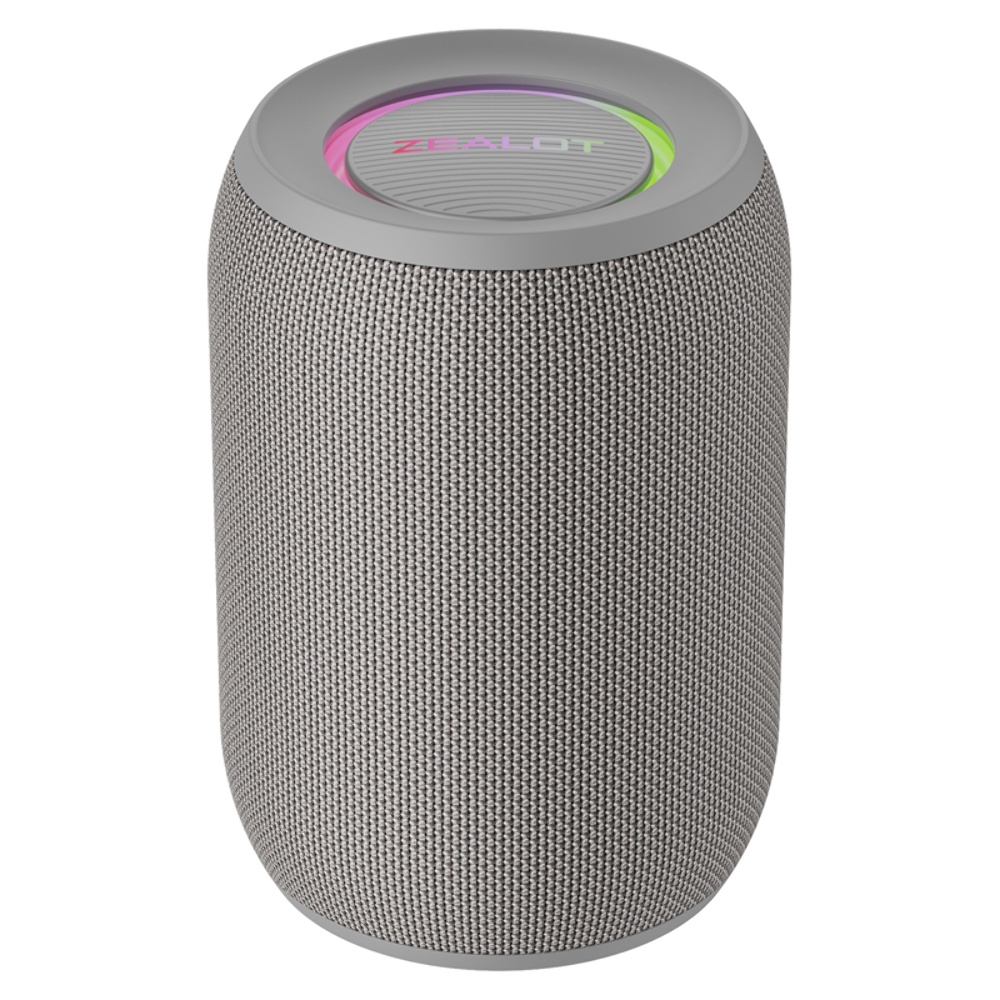 Портативная Bluetooth колонка ZEALOT S32 Pro TWS с LED подсветкой grey