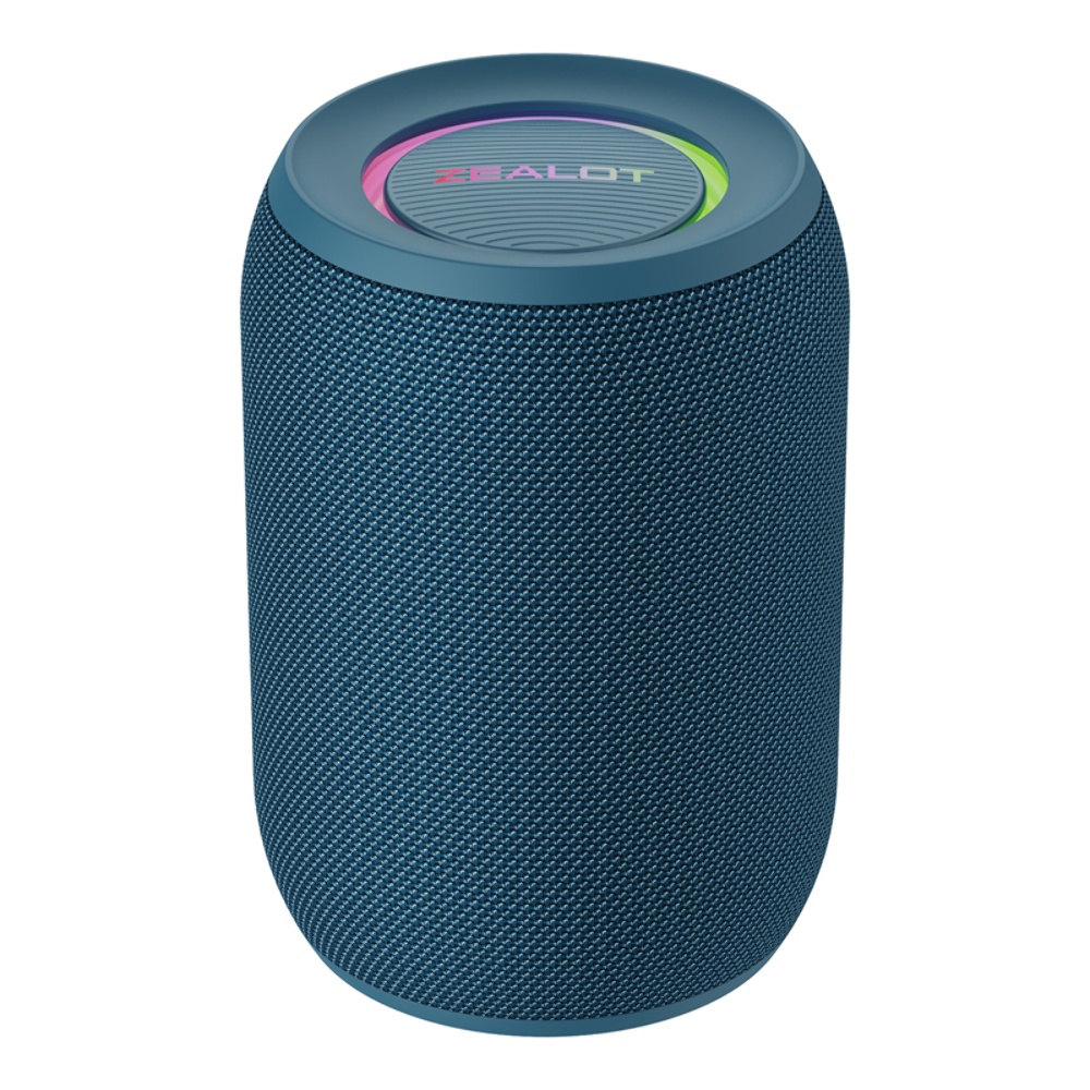 Портативная Bluetooth колонка ZEALOT S32 Pro TWS с LED подсветкой blue