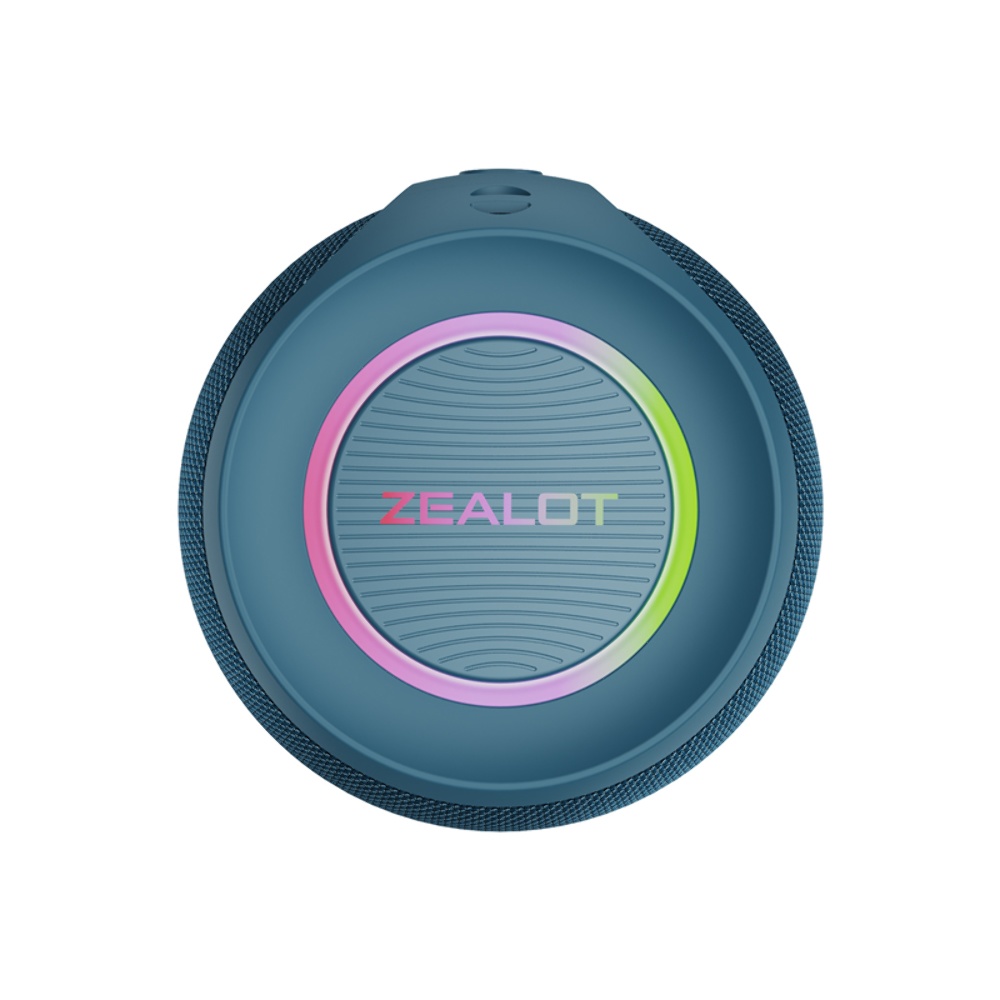 Портативная Bluetooth колонка ZEALOT S32 Pro TWS с LED подсветкой blue