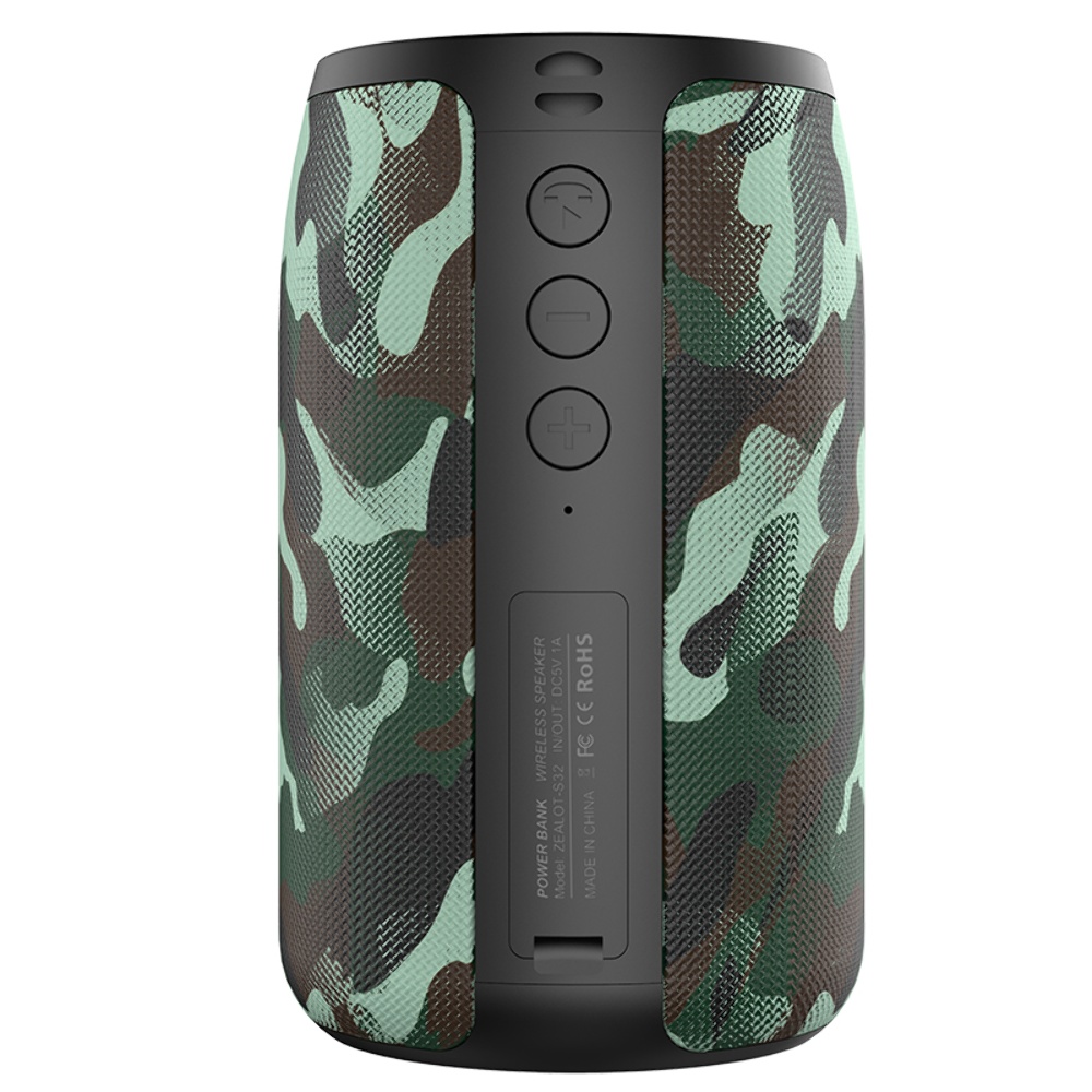 Портативная Bluetooth колонка ZEALOT S32 camouflage green