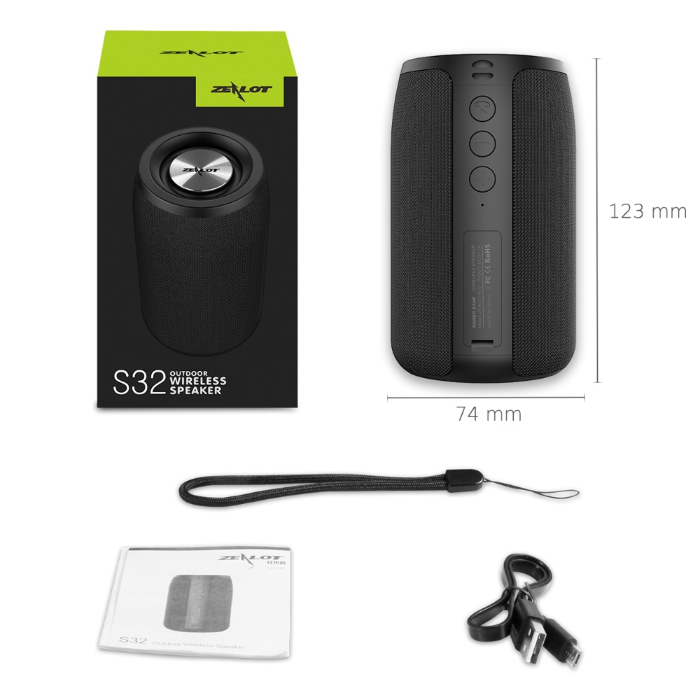 Портативная Bluetooth колонка ZEALOT S32 black