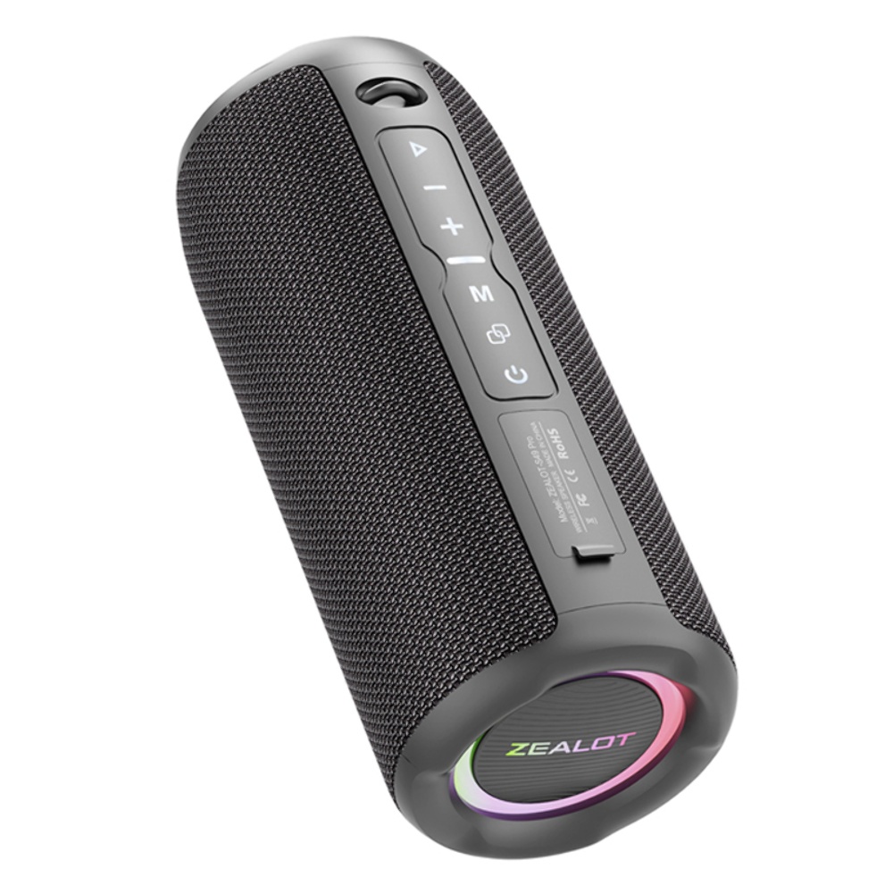 Портативная Bluetooth колонка ZEALOT S49 Pro с LED подсветкой black