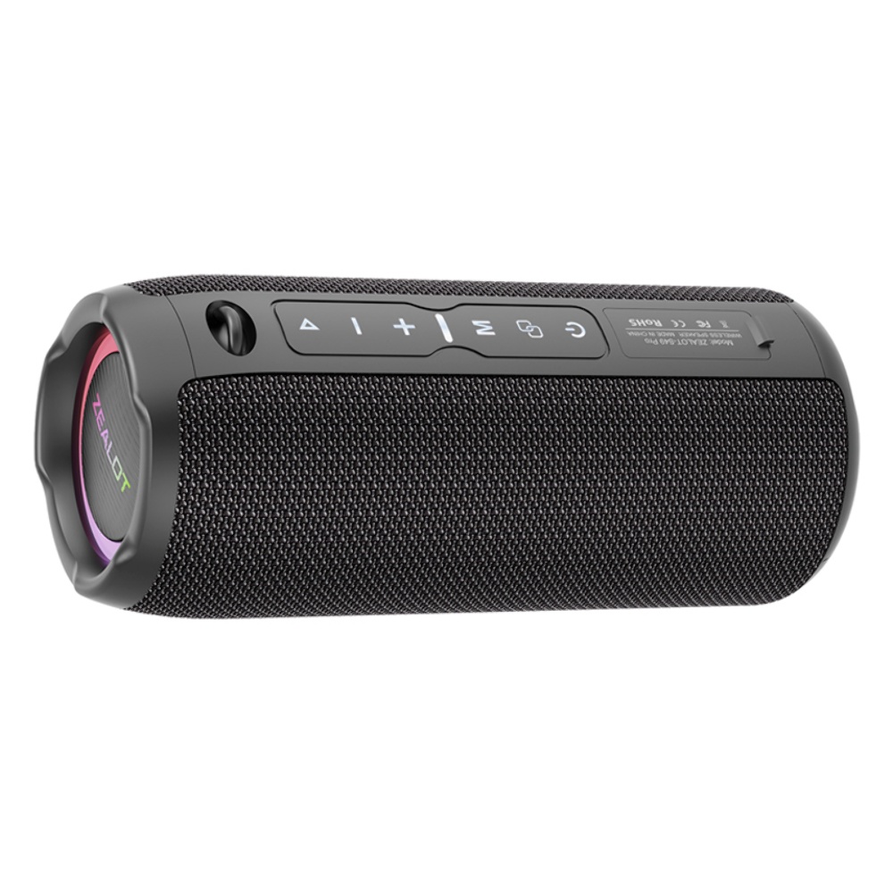 Портативная Bluetooth колонка ZEALOT S49 Pro с LED подсветкой black