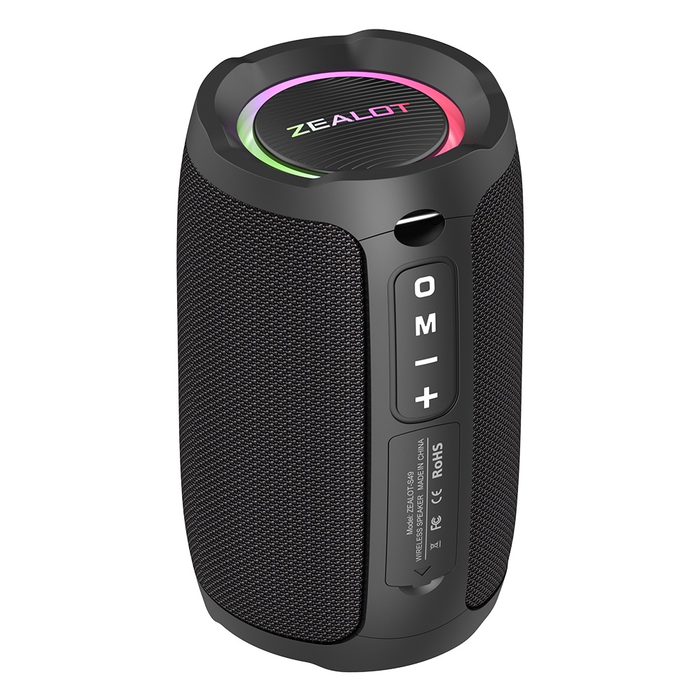 Портативная Bluetooth колонка ZEALOT S49 с LED подсветкой black