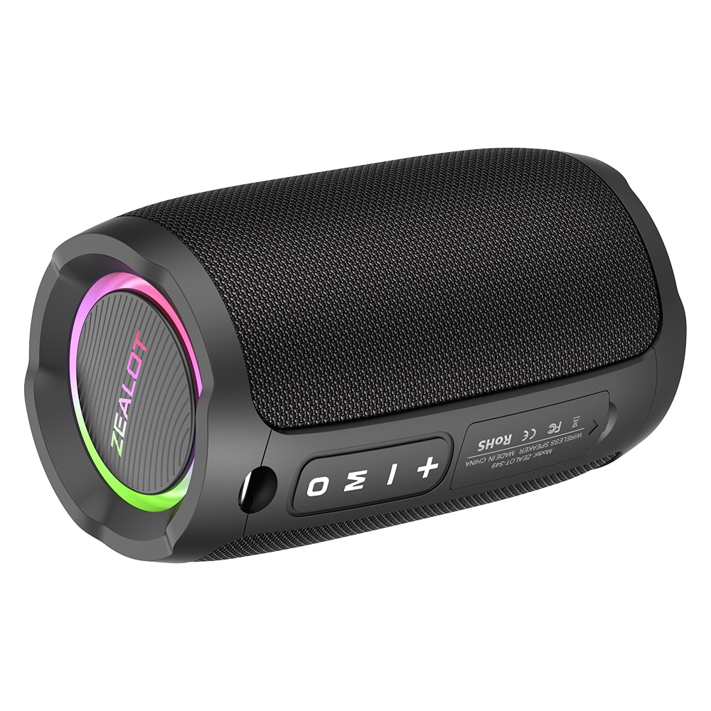 Портативная Bluetooth колонка ZEALOT S49 с LED подсветкой black