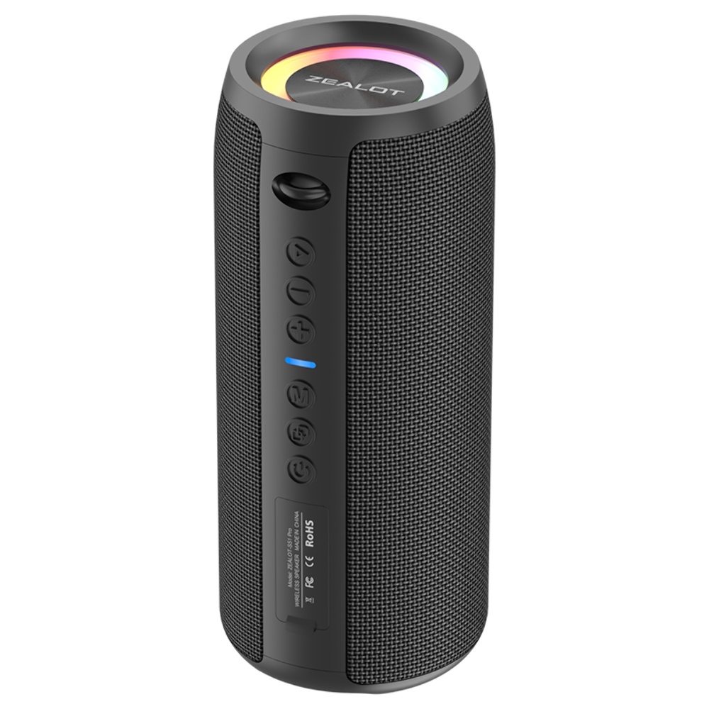 Портативная Bluetooth колонка ZEALOT S51 Pro TWS с LED подсветкой black