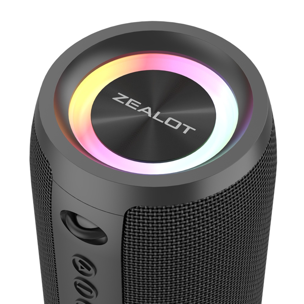 Портативная Bluetooth колонка ZEALOT S51 Pro TWS с LED подсветкой black