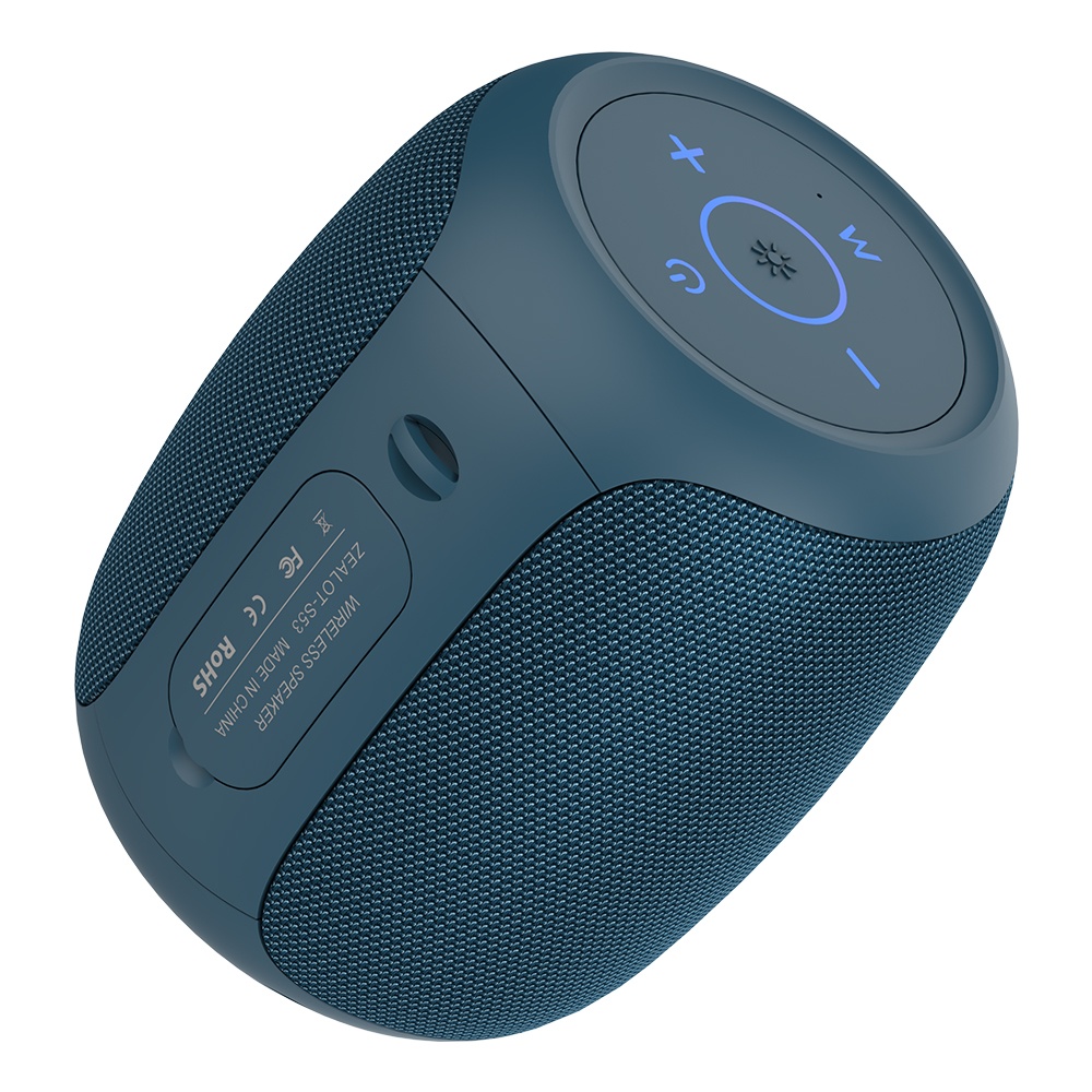 Портативная Bluetooth колонка ZEALOT S53 TWS с LED подсветкой blue