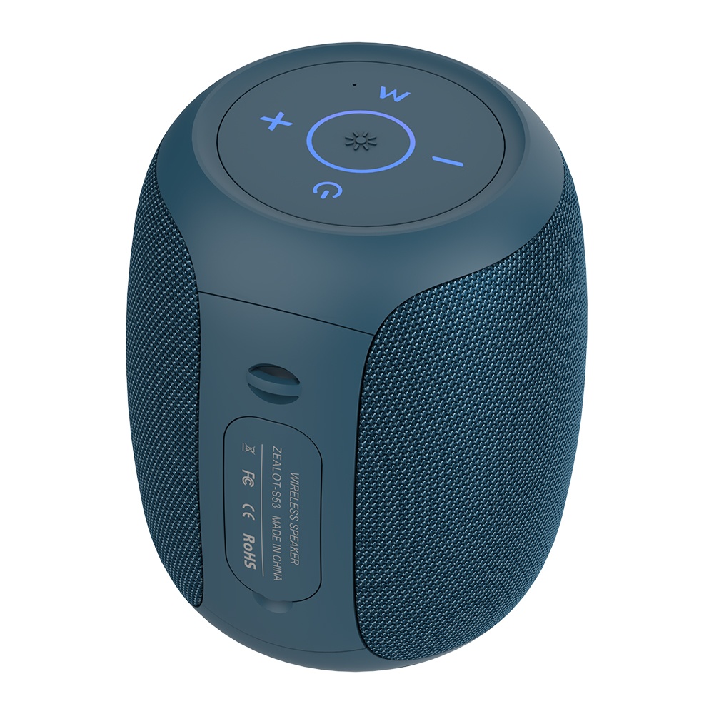 Портативная Bluetooth колонка ZEALOT S53 TWS с LED подсветкой blue
