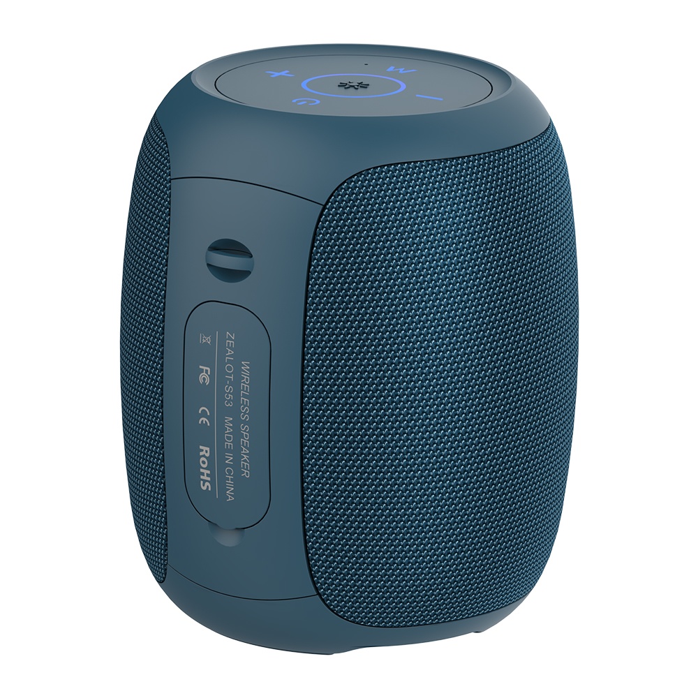 Портативная Bluetooth колонка ZEALOT S53 TWS с LED подсветкой blue