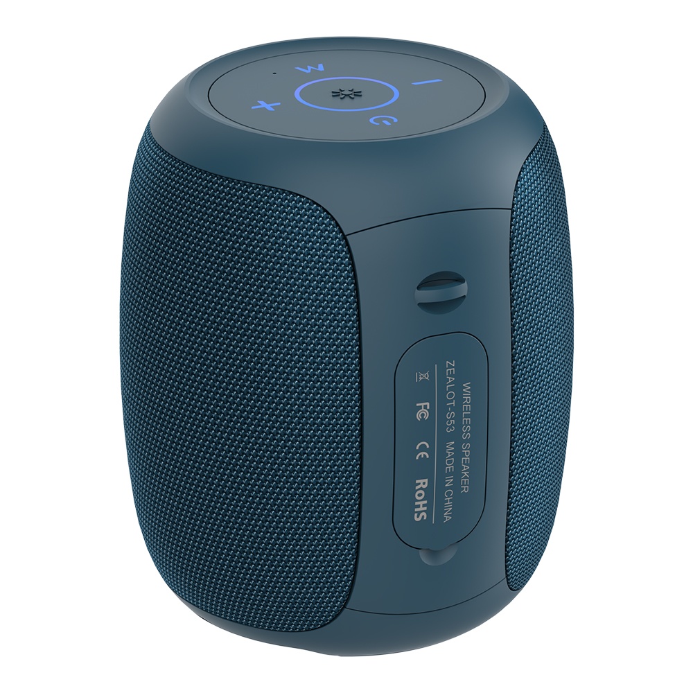 Портативная Bluetooth колонка ZEALOT S53 TWS с LED подсветкой blue