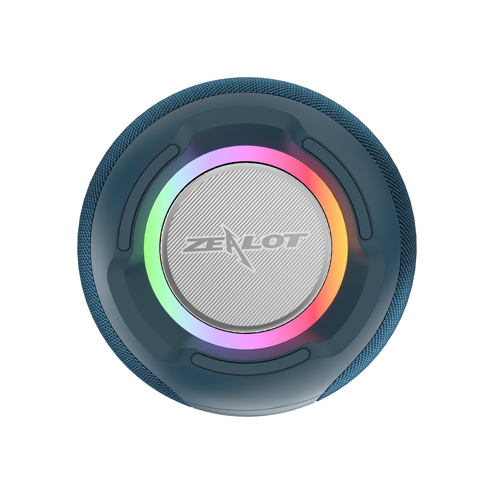 Портативная Bluetooth колонка ZEALOT S53 TWS с LED подсветкой blue
