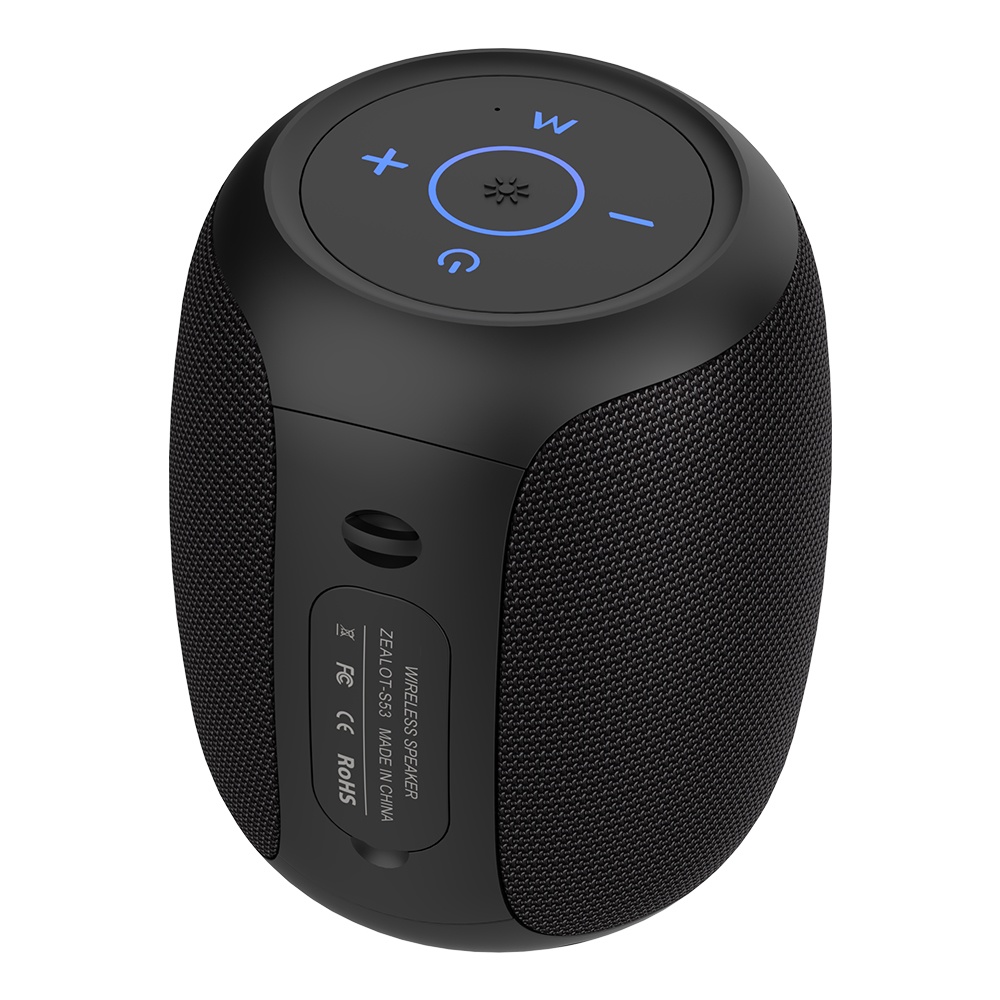 Портативная Bluetooth колонка ZEALOT S53 TWS с LED подсветкой black