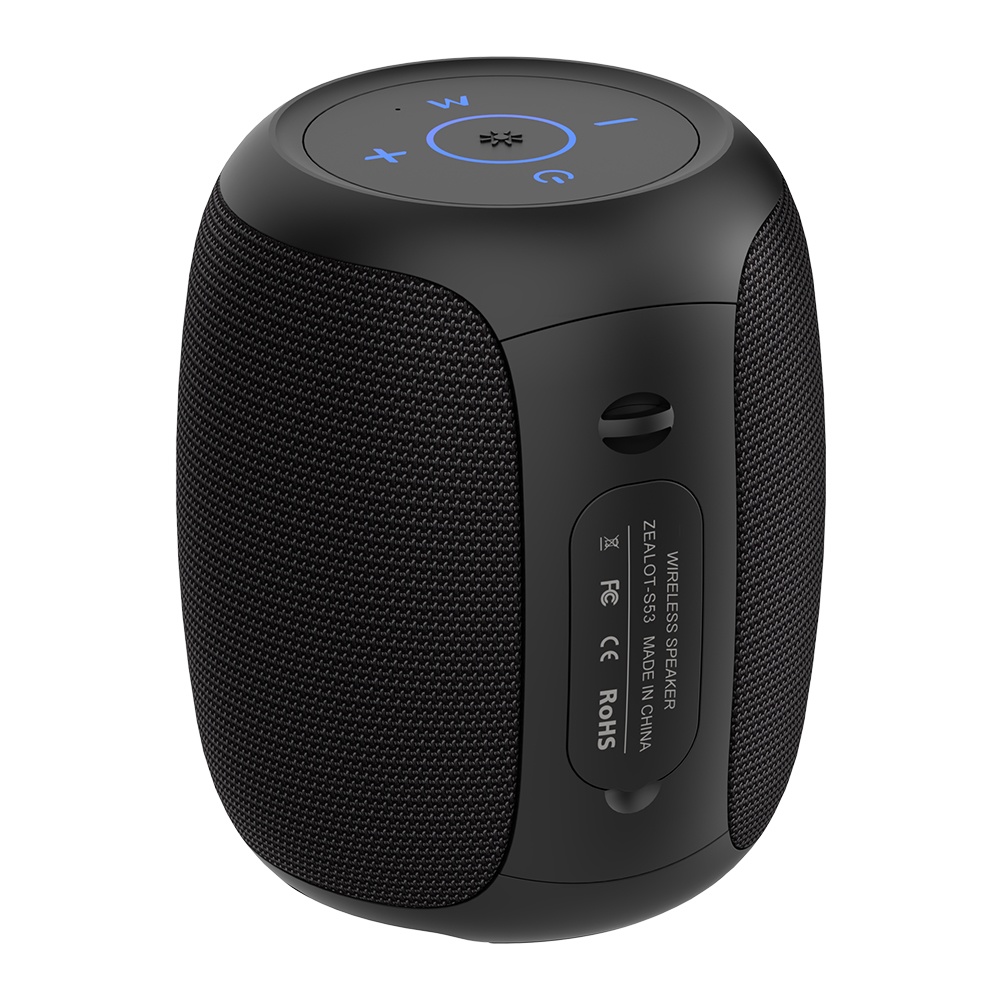 Портативная Bluetooth колонка ZEALOT S53 TWS с LED подсветкой black