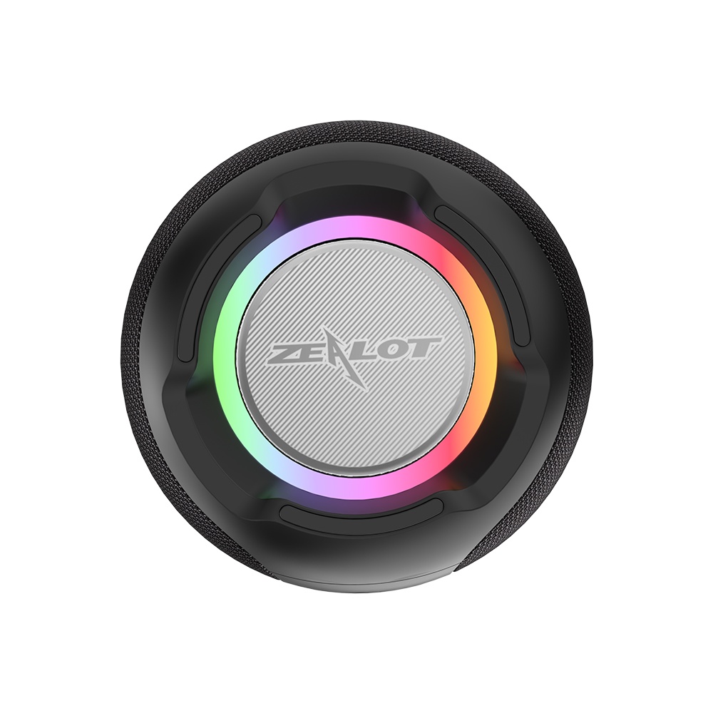 Портативная Bluetooth колонка ZEALOT S53 TWS с LED подсветкой black