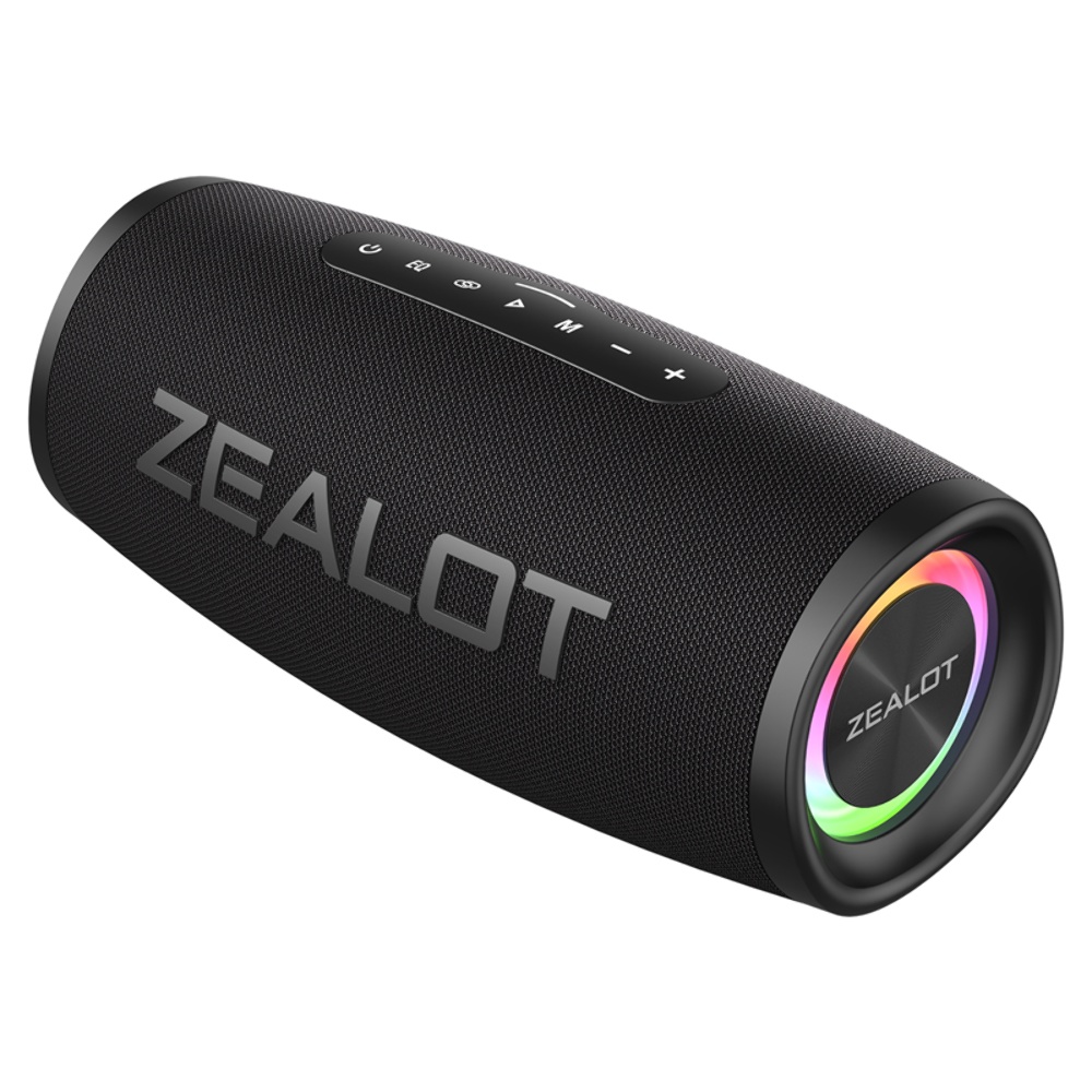 Портативная Bluetooth колонка ZEALOT S56 TWS с LED подсветкой black