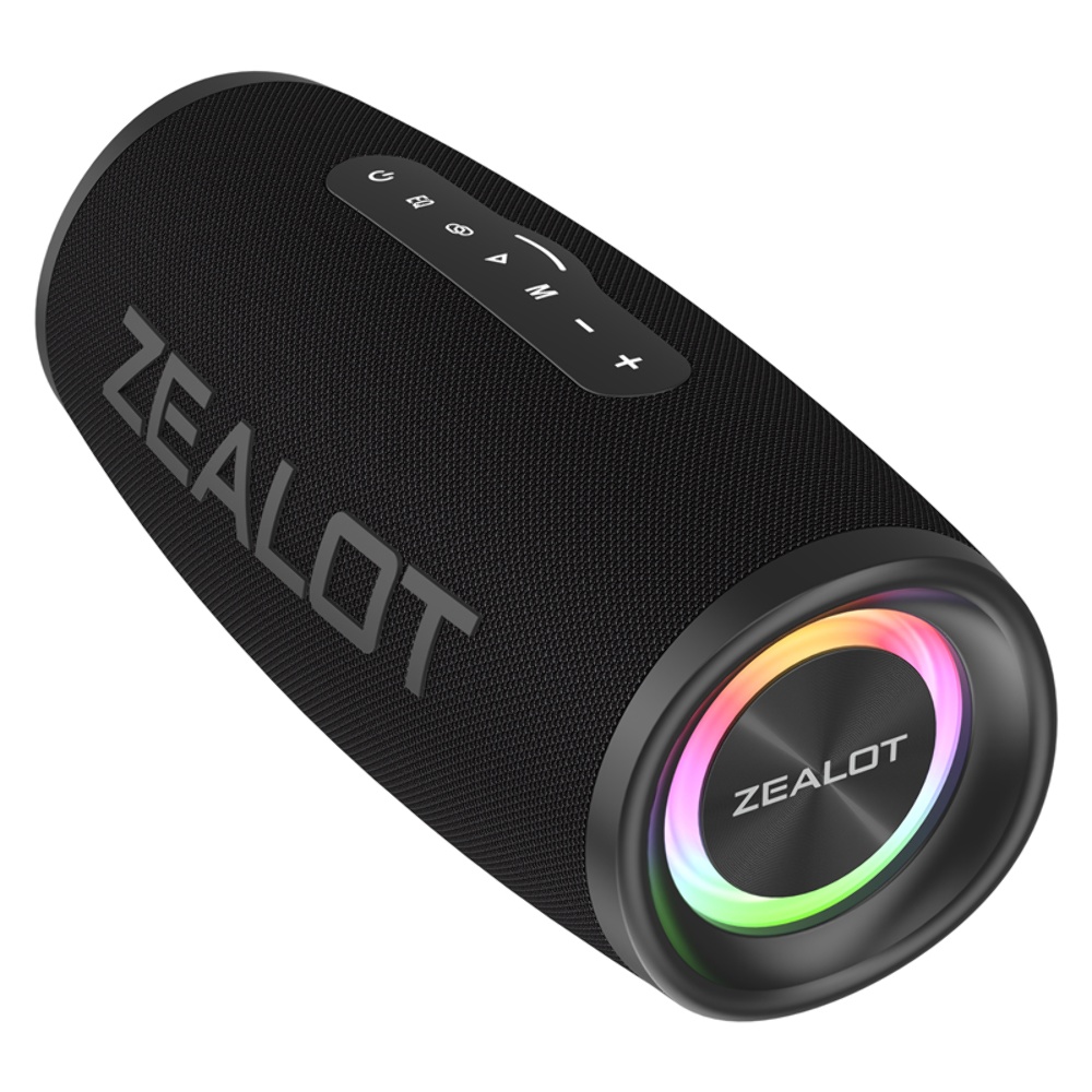 Портативная Bluetooth колонка ZEALOT S56 TWS с LED подсветкой black